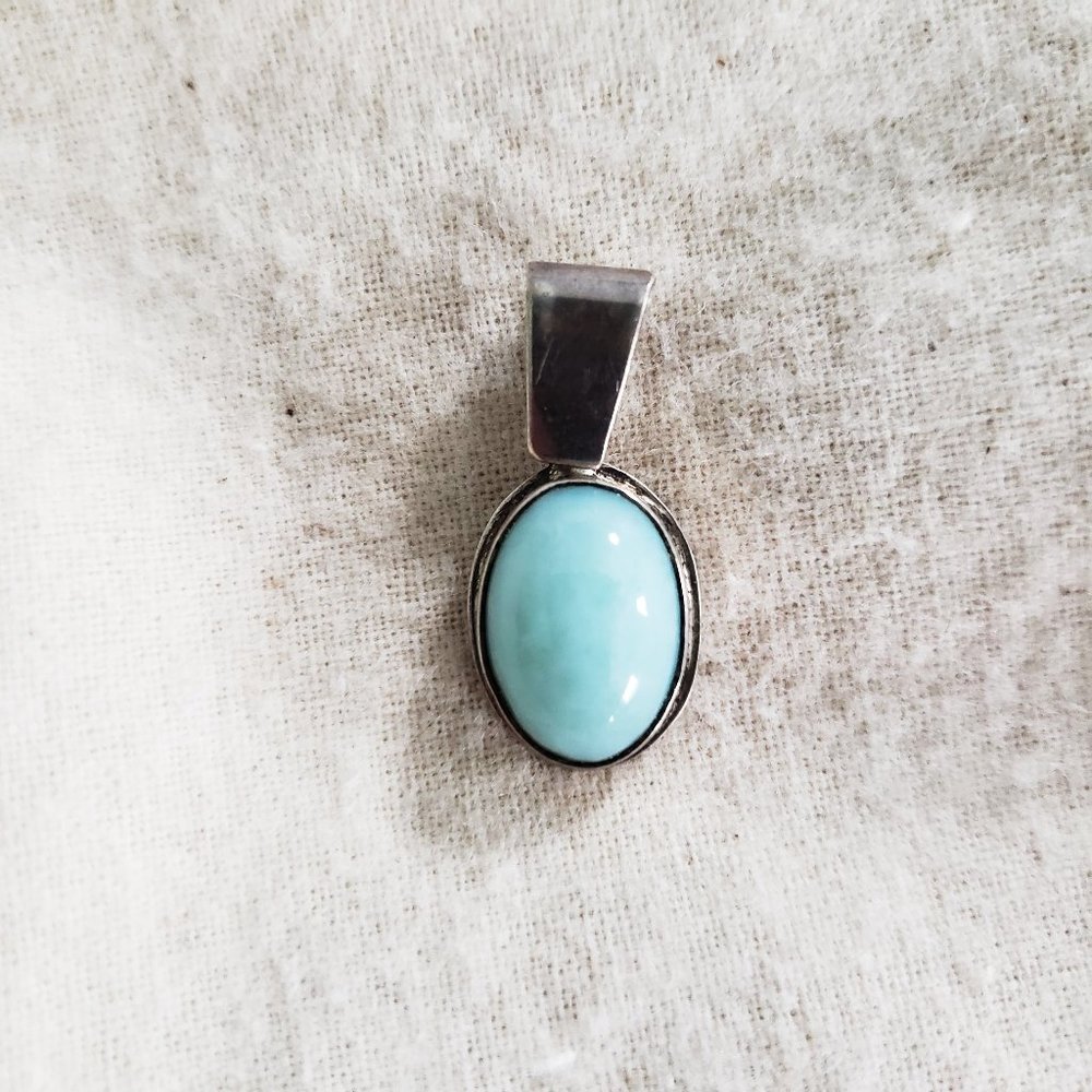 Sterling Silver Larimar Stone Pendant